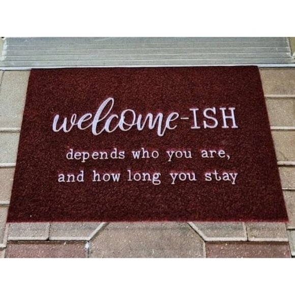 New Welcome Mat Low Profile Floor Mat Front Doormat, Welcome-ish Indoor Outdoor - Picture 1 of 1
